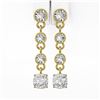 Image 2 : 2.5 ctw Cushion Cut Diamond Earrings 18K Yellow Gold