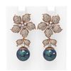 Image 1 : 3 ctw Diamond & Pearl Earrings 18K Rose Gold