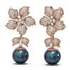 Image 2 : 3 ctw Diamond & Pearl Earrings 18K Rose Gold
