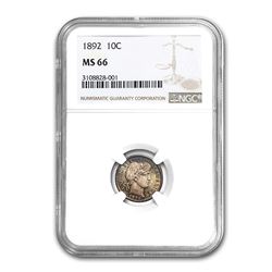 1892 Barber Dime MS-66 NGC
