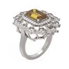 Image 1 : 5.39 ctw Canary Citrine & Diamond Ring 18K White Gold