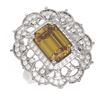 Image 3 : 5.39 ctw Canary Citrine & Diamond Ring 18K White Gold