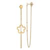 Image 1 : 14k Yellow Gold Flower Post Dangle Earrings