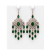 Image 1 : 20.7 ctw Emerald & Diamond Earrings 18K Rose Gold