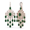 Image 2 : 20.7 ctw Emerald & Diamond Earrings 18K Rose Gold
