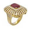 Image 1 : 8.52 ctw Ruby & Diamond Ring 18K Yellow Gold