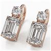 Image 1 : 1.8 ctw Emerald Cut Diamond Designer Earrings 18K Rose Gold