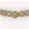 Image 3 : 26.11 ctw Emerald Cut Diamond Micro Pave Necklace 18K Yellow Gold