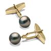 Image 1 : Black Tahitian Pearl Cufflinks, 9.0-10.0mm