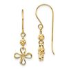 Image 1 : 14k Yellow Gold Open Clover Dangle Earrings
