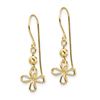 Image 2 : 14k Yellow Gold Open Clover Dangle Earrings
