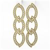 Image 2 : 3.25 ctw Diamond Designer Earrings 18K Yellow Gold