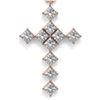 Image 1 : 2 ctw Princess Diamond Designer Cross Necklace 18K Rose Gold