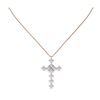 Image 2 : 2 ctw Princess Diamond Designer Cross Necklace 18K Rose Gold
