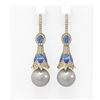 Image 1 : 6.82 ctw Tanzanite & Diamond Earrings 18K Yellow Gold