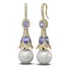 Image 2 : 6.82 ctw Tanzanite & Diamond Earrings 18K Yellow Gold