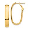 Image 1 : 14k Yellow Gold Omega Back Oval Hoop Earrings - 5x16 mm
