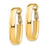 Image 2 : 14k Yellow Gold Omega Back Oval Hoop Earrings - 5x16 mm
