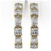 Image 2 : 4.16 ctw Princess Cut Diamond Designer Earrings 18K Yellow Gold