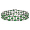 Image 1 : 11.02 ctw Jade & Diamond Row Bracelet 10K White Gold