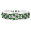 Image 2 : 11.02 ctw Jade & Diamond Row Bracelet 10K White Gold