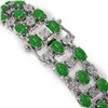 Image 3 : 11.02 ctw Jade & Diamond Row Bracelet 10K White Gold