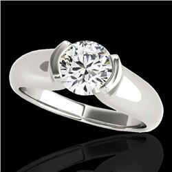 1 ctw Certified Diamond Solitaire Ring 10k White Gold