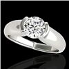 Image 1 : 1 ctw Certified Diamond Solitaire Ring 10k White Gold