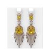 Image 1 : 8.8 ctw Canary Citrine & Diamond Earrings 18K Rose Gold