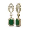 Image 2 : 14.72 ctw Emerald & Diamond Earrings 18K Yellow Gold