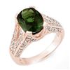 Image 1 : 4.55 ctw Green Tourmaline & Diamond Ring 14k Rose Gold