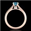 Image 3 : 0.83 ctw Fancy Intense Blue Diamond Art Deco Ring 18k Rose Gold