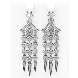 4 ctw Diamond Earrings 18K White Gold