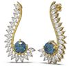 Image 2 : 7.1 ctw Intense Blue Diamond Earrings 18K Yellow Gold