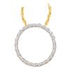 Image 1 : 14kt Yellow Gold Round Diamond Circle Outline Pendant 1/2 Cttw