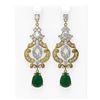 Image 1 : 12.64 ctw Emerald & Diamond Earrings 18K Yellow Gold