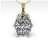 Image 2 : 1 ctw VS/SI Oval Diamond Solitaire Necklace 18k Yellow Gold