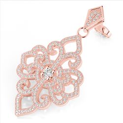 2.50 ctw Micro Pave VS/SI Diamond Designer Earrings 14k Rose Gold