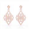 Image 2 : 2.50 ctw Micro Pave VS/SI Diamond Designer Earrings 14k Rose Gold