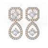 Image 2 : 2 ctw Diamond Designer Earrings 18K Rose Gold
