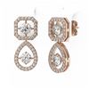 Image 3 : 2 ctw Diamond Designer Earrings 18K Rose Gold