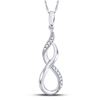 Image 1 : Sterling Silver Round Diamond Vertical Infinity Pendant 1/20 Cttw