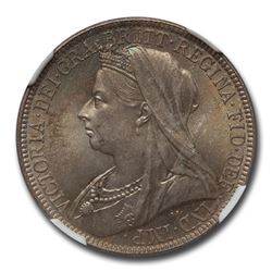 1895 Great Britain Silver Florin Veil Head Victoria MS-65 NGC