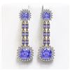 Image 1 : 20.06 ctw Tanzanite & Diamond Earrings 14K Yellow Gold
