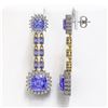 Image 2 : 20.06 ctw Tanzanite & Diamond Earrings 14K Yellow Gold