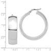 Image 2 : 14k White Gold Hoop Earrings - 10x32 mm