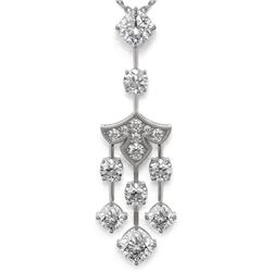 2.75 ctw Cushion Cut Diamond Designer Necklace 18K White Gold