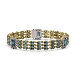 27.1 ctw London Topaz & Diamond Bracelet 14K Yellow Gold