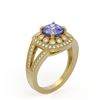 Image 2 : 2.74 ctw Certified Tanzanite & Diamond Victorian Ring 14K Yellow Gold