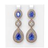 Image 1 : 14.42 ctw Tanzanite & Diamond Earrings 18K Rose Gold